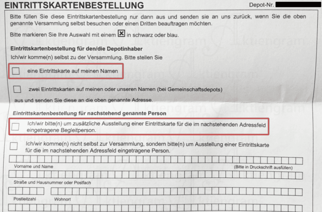 Begleitperson zur Hauptversammlung