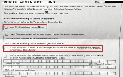 Begleitperson zur Hauptversammlung